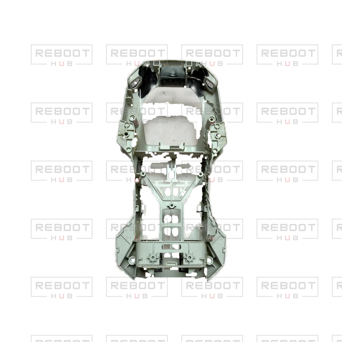 OEM-pulled DJI Mini 2 SE Middle Frame on white with Reboot Hub watermark overlay — view 4