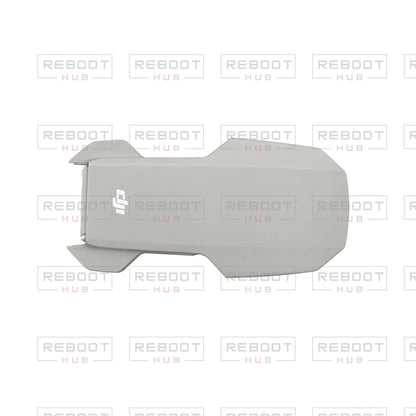 OEM-pulled DJI Mini 2 SE Upper Shell on white with Reboot Hub watermark overlay — view 1