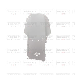 OEM-pulled DJI Mini 2 Upper Shell on white with Reboot Hub watermark overlay — view 3