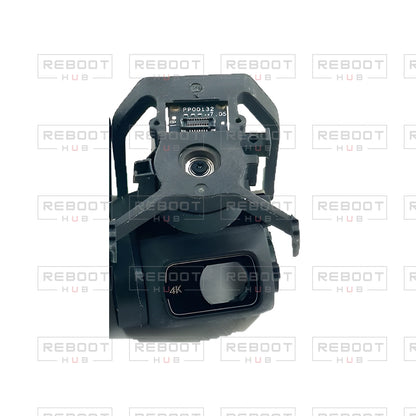 OEM-pulled DJI Mini 4K Gimbal Axis Arm Assembly without Lens on white with Reboot Hub watermark overlay — view 1