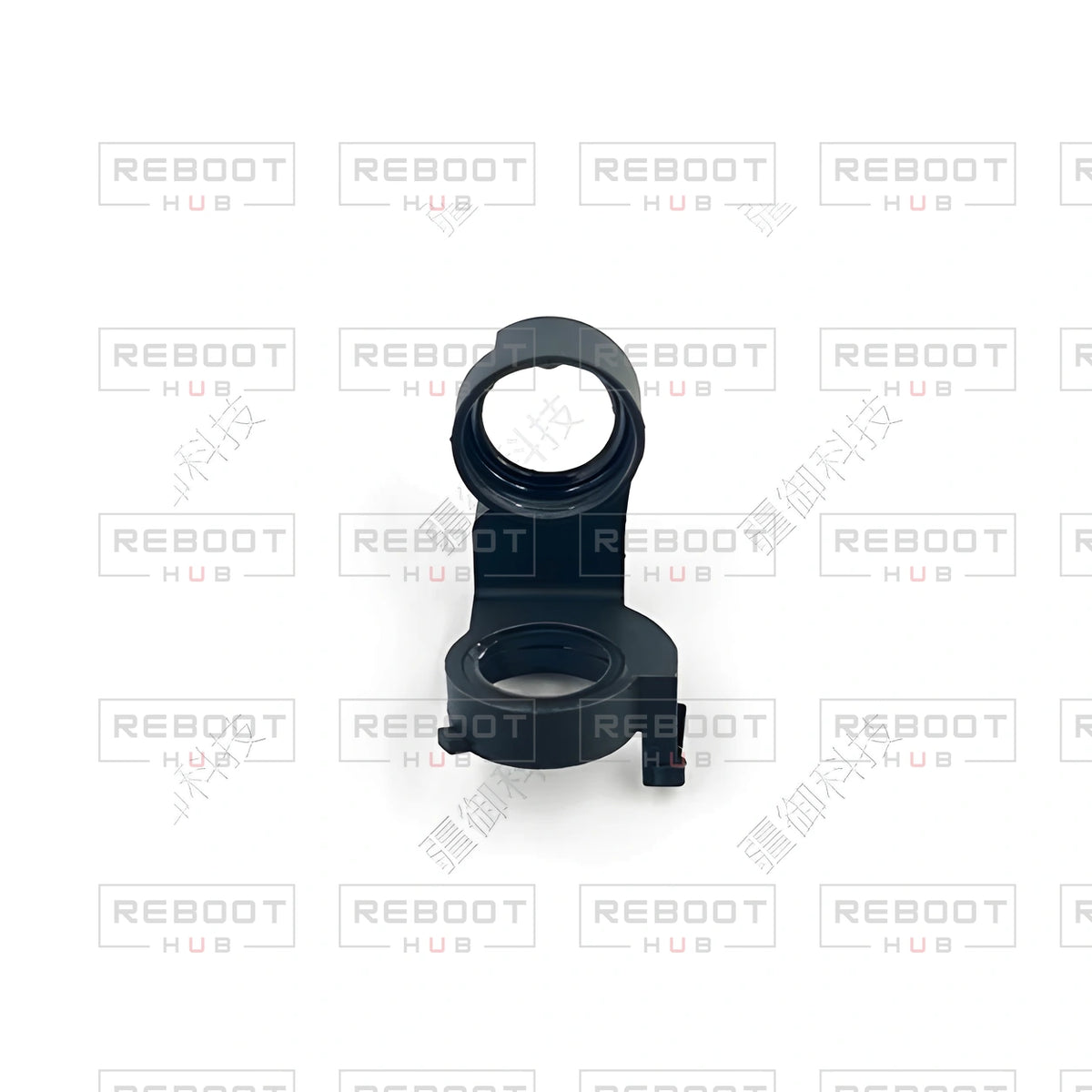 OEM-pulled DJI Mini 4K Gimbal Axis Arm Lower Bracket on white with Reboot Hub watermark overlay — view 1