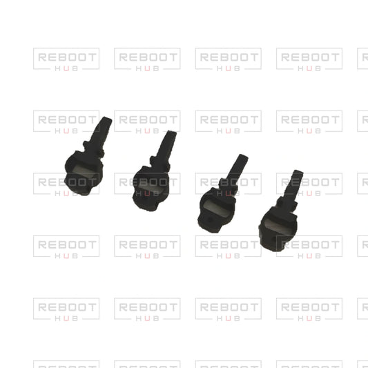 OEM-pulled DJI Mini 4K Gimbal Rubber Damper Set (4 Pieces) on white with Reboot Hub watermark overlay — view 1