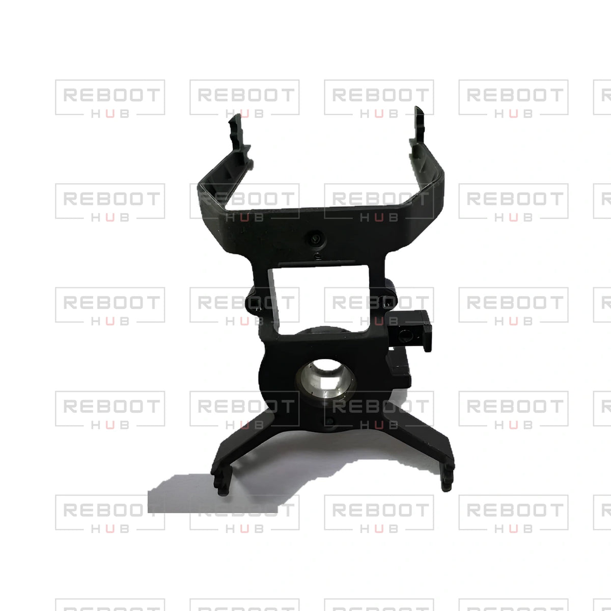 OEM-pulled DJI Mini 4K Gimbal Vibration Absorbing Bracket on white with Reboot Hub watermark overlay — view 2
