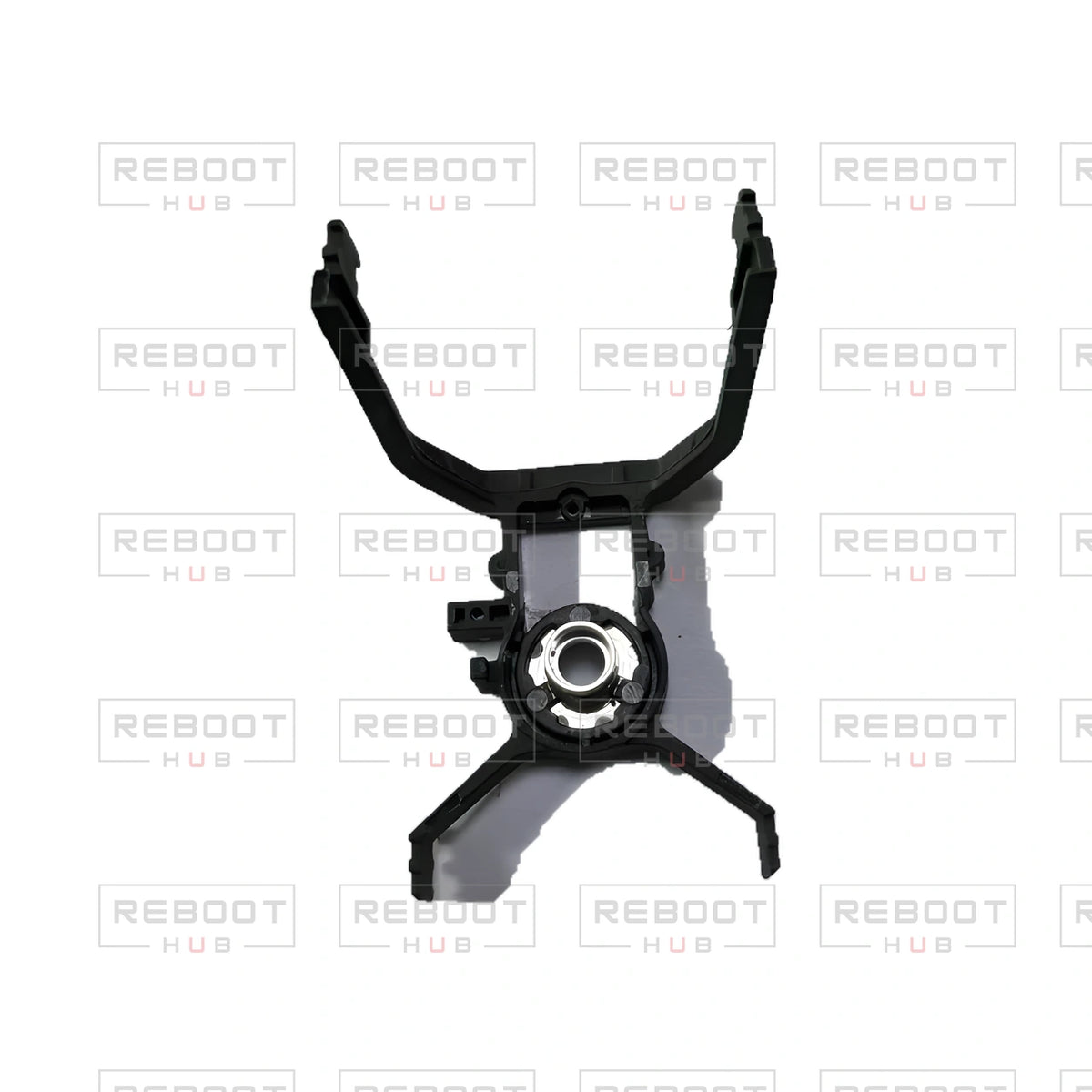 OEM-pulled DJI Mini 4K Gimbal Vibration Absorbing Bracket on white with Reboot Hub watermark overlay — view 3