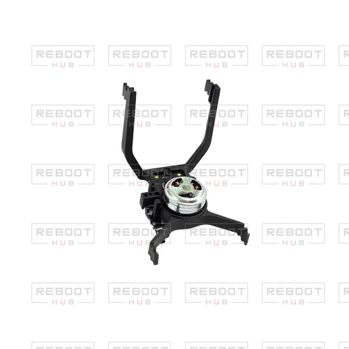 OEM-pulled DJI Mini 4K Gimbal Vibration Bracket with Yaw Motor on white with Reboot Hub watermark overlay — view 1