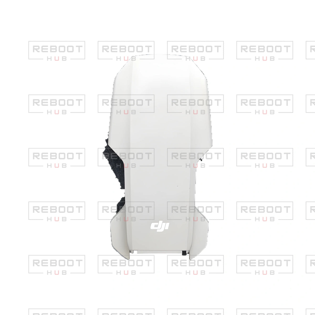 OEM-pulled DJI Mini 4K Upper Shell on white with Reboot Hub watermark overlay — view 2