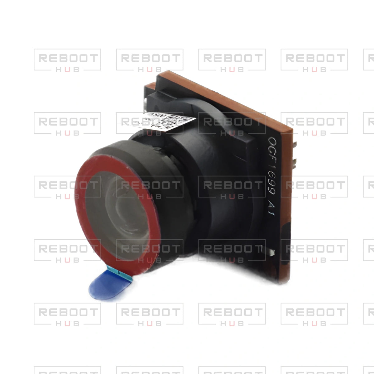 OEM-pulled DJI Mini SE Camera Lens Core on white with Reboot Hub watermark overlay — view 2