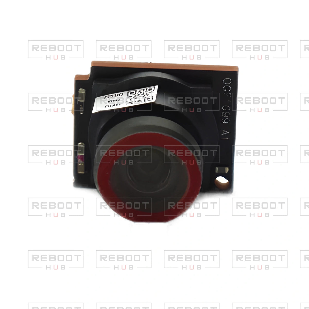 OEM-pulled DJI Mini SE Camera Lens Core on white with Reboot Hub watermark overlay — view 3