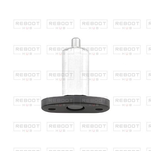 OEM-pulled DJI Mini SE Front Arm Hinge Axis on white with Reboot Hub watermark overlay — view 1