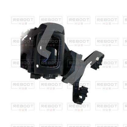 OEM-pulled DJI Mini SE Gimbal Axis Arm Assembly without Lens on white with Reboot Hub watermark overlay — view 1