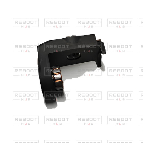 OEM-pulled DJI Mini SE Gimbal Lower Bracket with Roll Motor on white with Reboot Hub watermark overlay — view 1