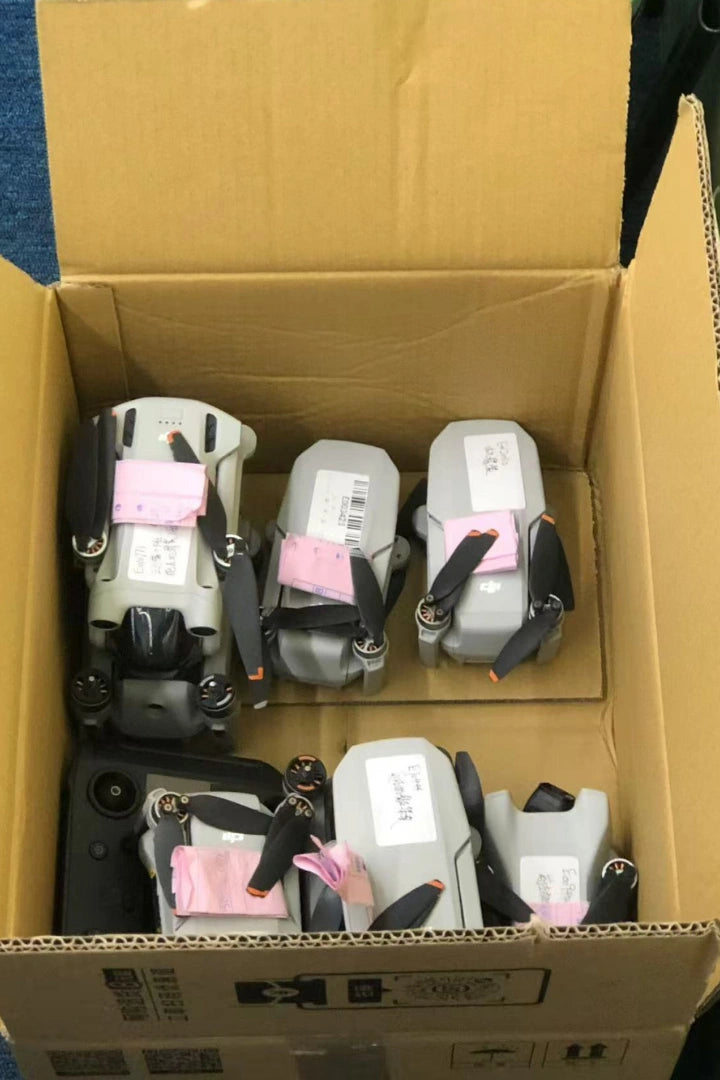 DJI drones documented together during Reboot Hub workshop intake