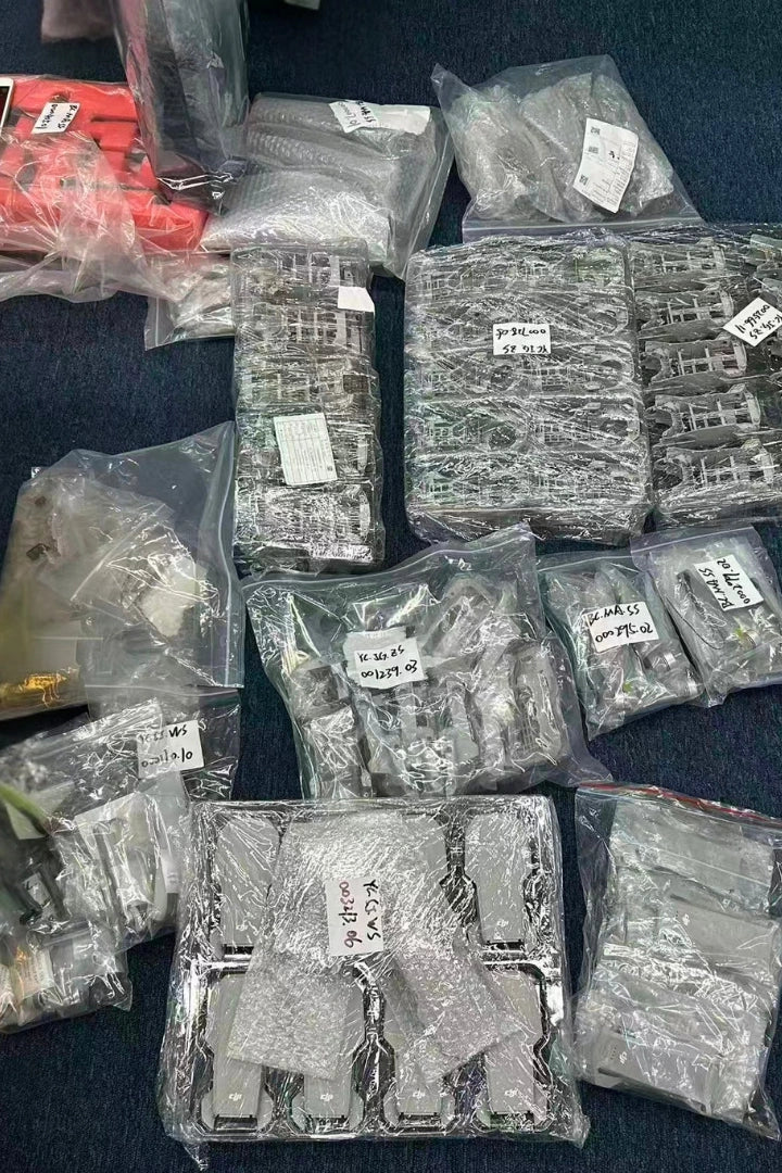 Model-labelled DJI repair parts in the Reboot Hub technical inventory