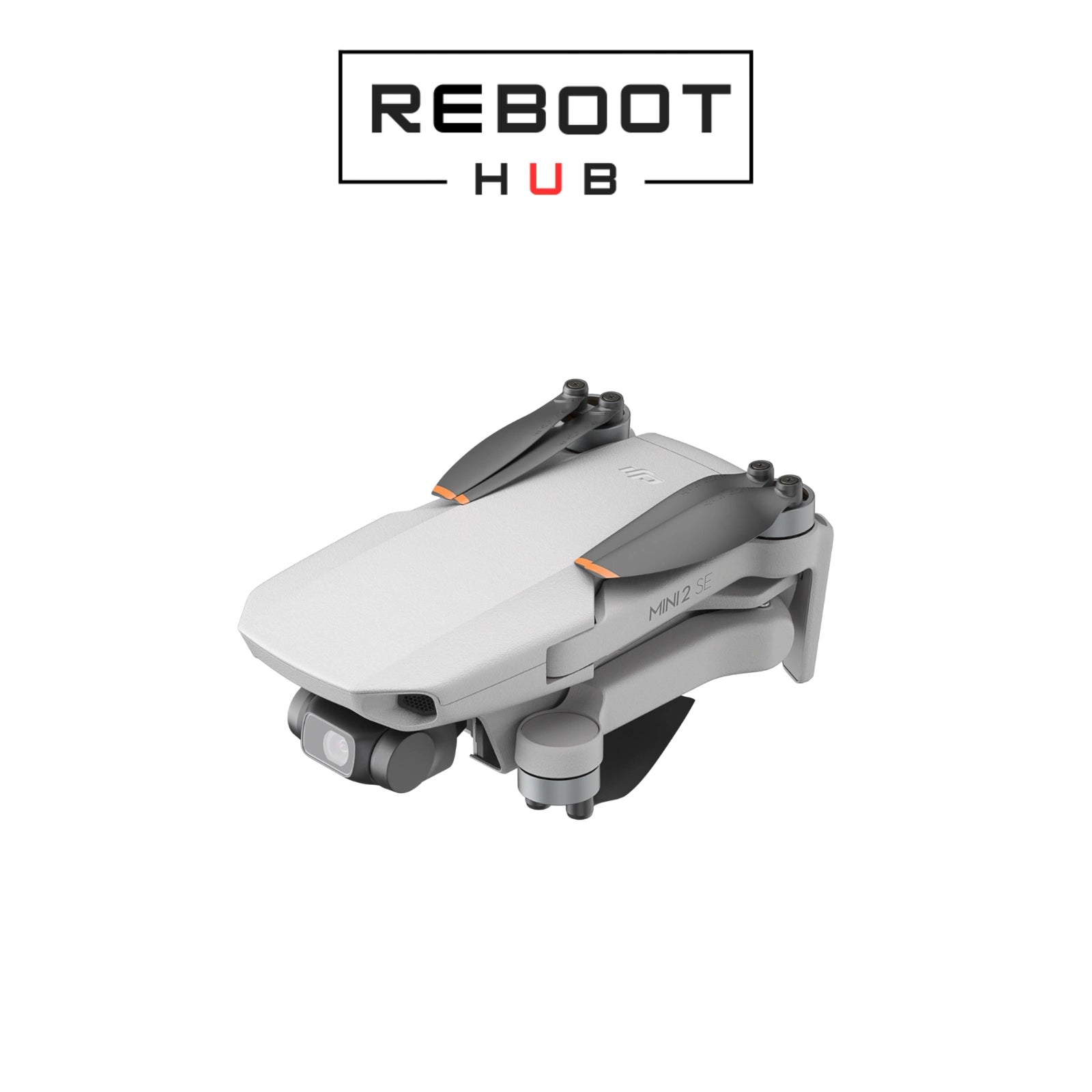 Certified Refurbished DJI Mini 2 SE drone in folded position, gray body with 12MP camera