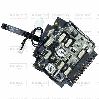 OEM-pulled DJI Air 2 Battery Motherboard on white with Reboot Hub watermark overlay — view 6