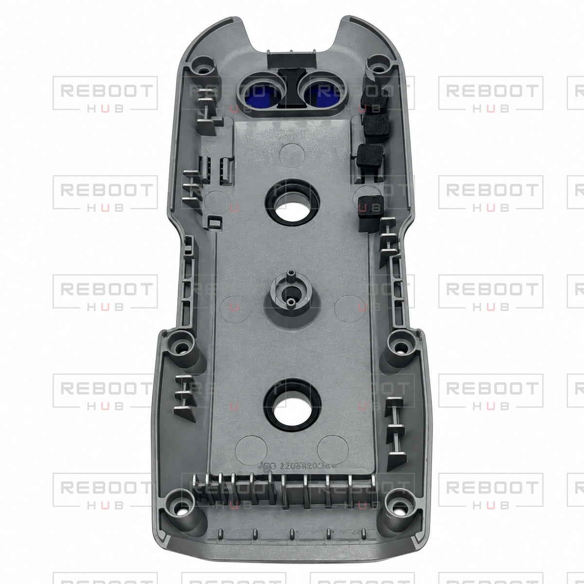 OEM-pulled DJI Air 2 Bottom Shell on white with Reboot Hub watermark overlay — view 4