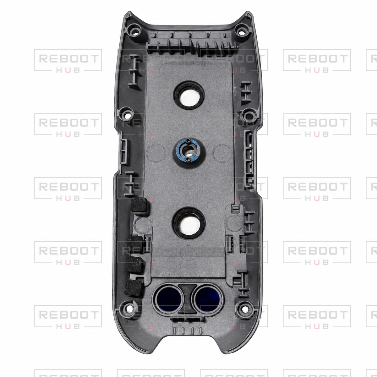 OEM-pulled DJI Air 2 Bottom Shell on white with Reboot Hub watermark overlay — view 5