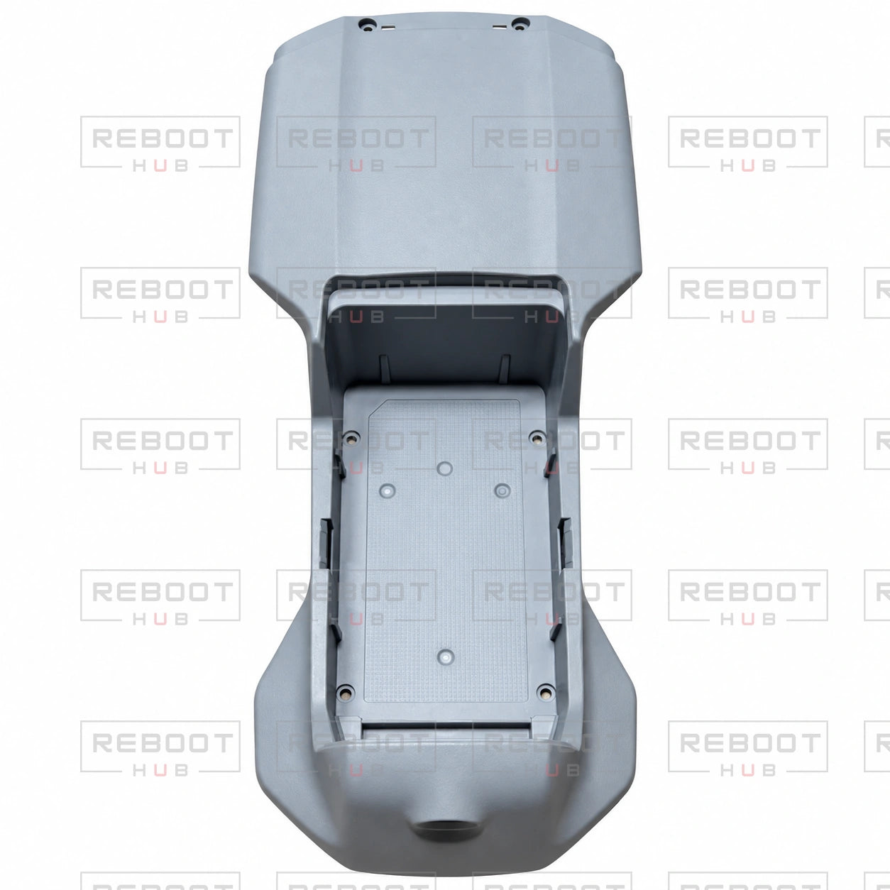 OEM-pulled DJI Air 2 Upper Shell on white with Reboot Hub watermark overlay — view 1