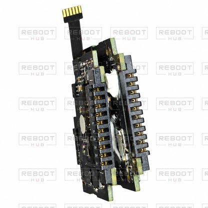 OEM-pulled DJI Air 2S Battery Motherboard on white with Reboot Hub watermark overlay — view 2