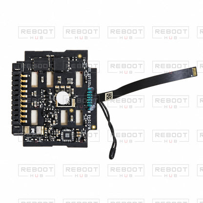 OEM-pulled DJI Air 2S Battery Motherboard on white with Reboot Hub watermark overlay — view 7