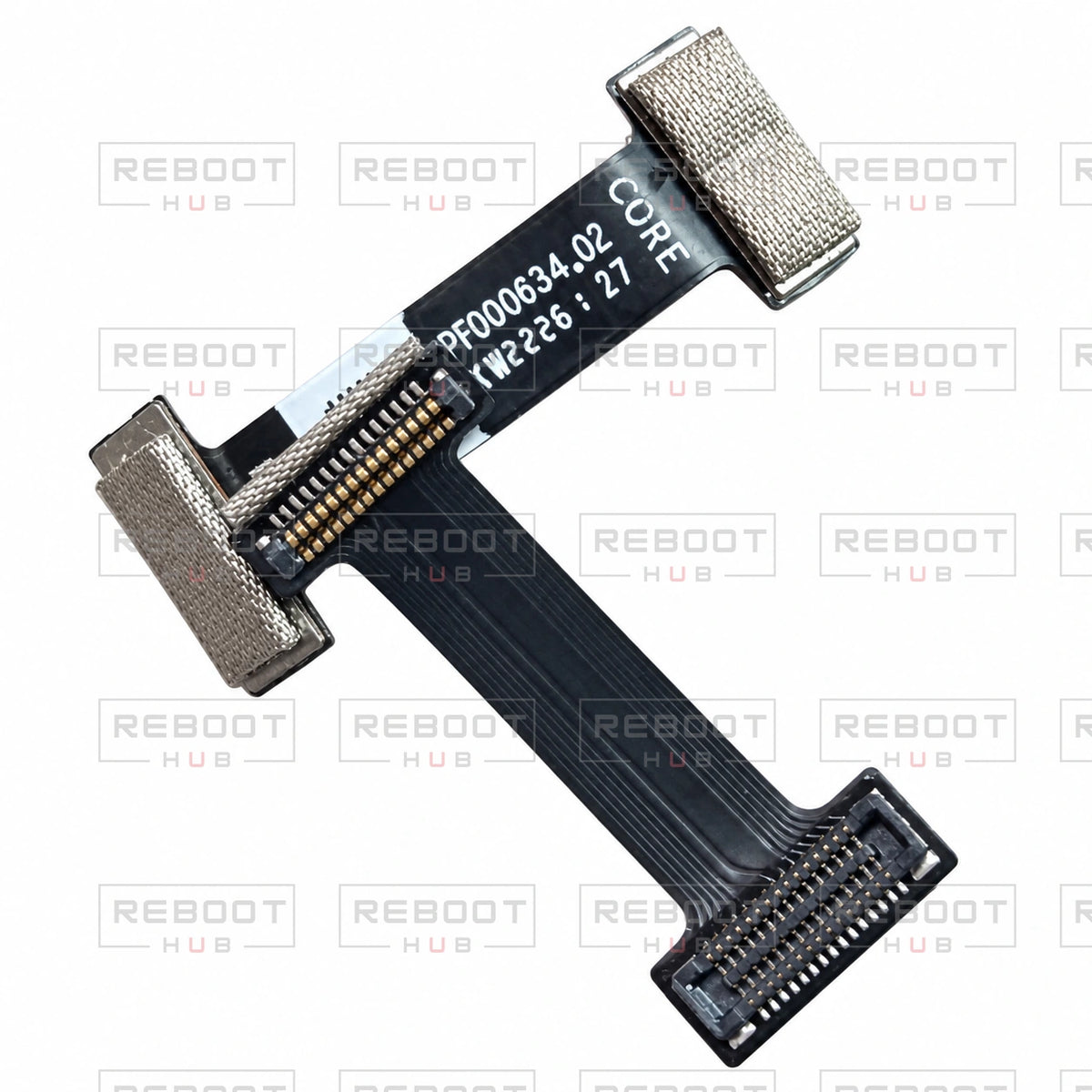 OEM-pulled DJI Air 2S ESC Flexible Flat Cable on white with Reboot Hub watermark overlay — view 4