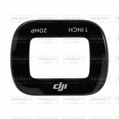 OEM-pulled DJI Air 2S Gimbal Camera Lens Glass on white with Reboot Hub watermark overlay — view 3