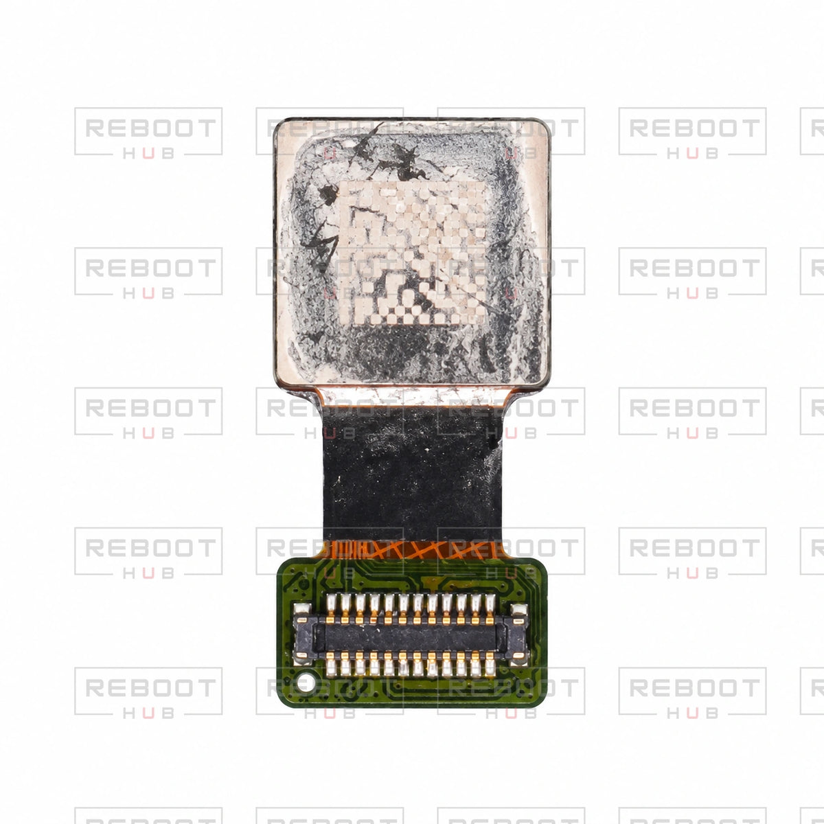 OEM-pulled DJI Air 2S Upper Vision Camera on white with Reboot Hub watermark overlay — view 3