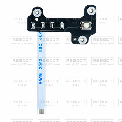 OEM-pulled DJI Air 3 Battery Indicator Board Flexible Flat Cable on white with Reboot Hub watermark overlay — view 1