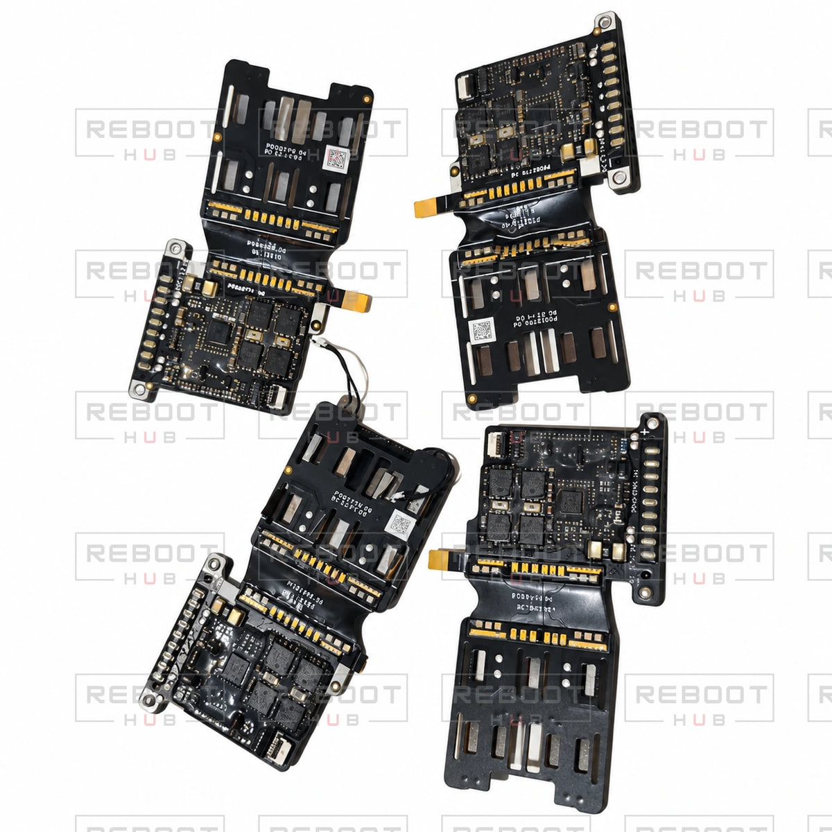OEM-pulled DJI Air 3 Battery Motherboard on white with Reboot Hub watermark overlay — view 1
