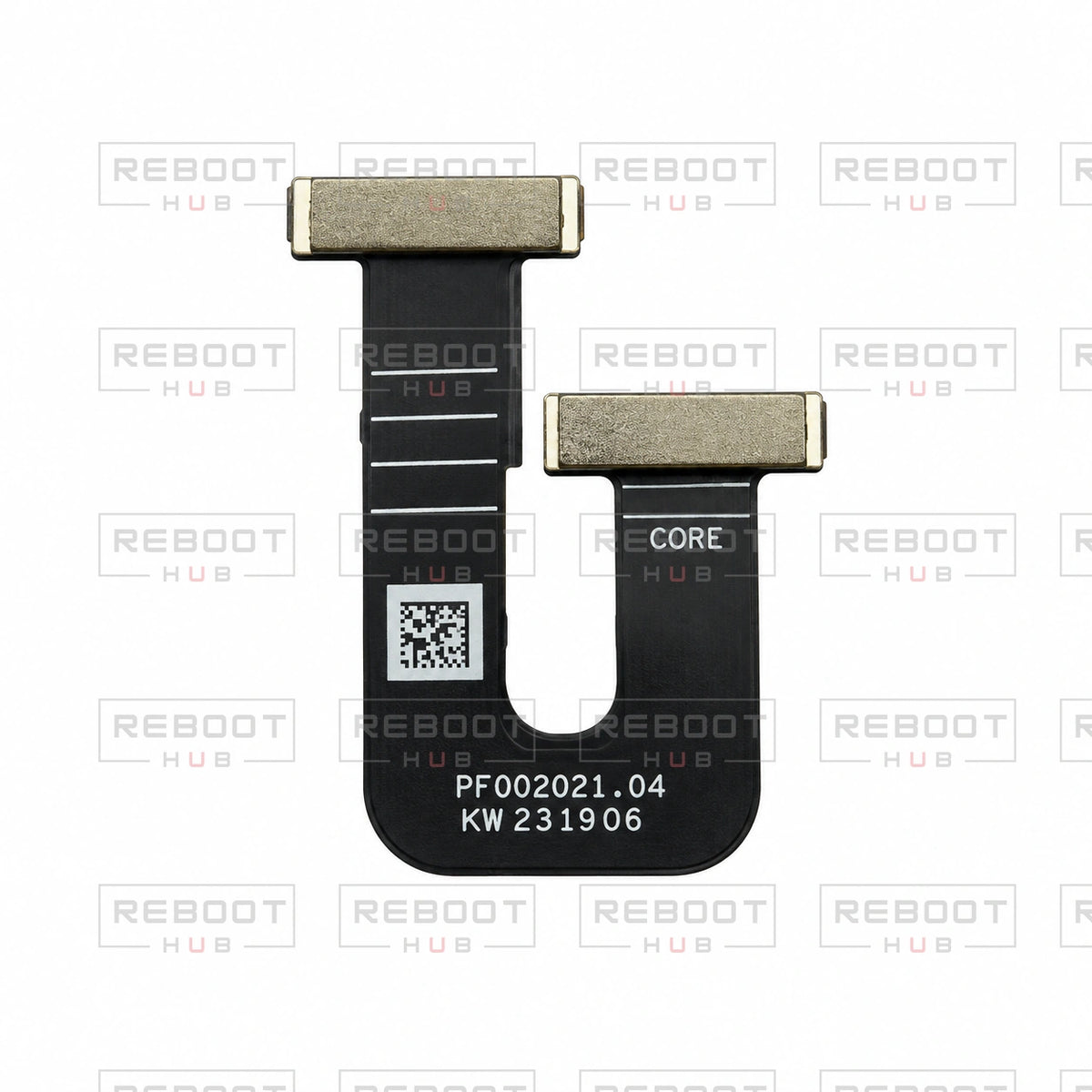 OEM-pulled DJI Air 3 Downward Vision Flexible Flat Cable on white with Reboot Hub watermark overlay — view 3