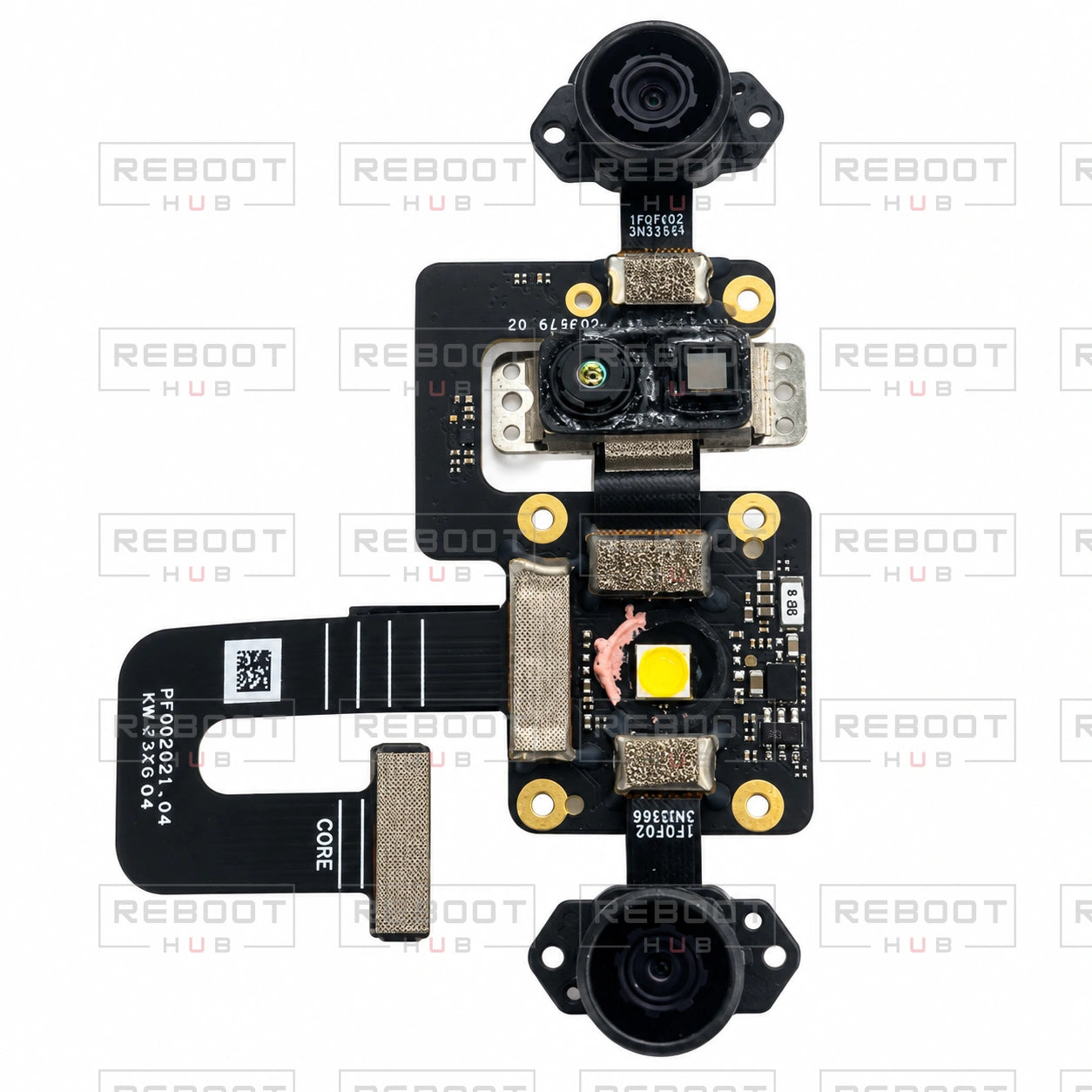 OEM-pulled DJI Air 3 Downward Vision Module on white with Reboot Hub watermark overlay — view 3