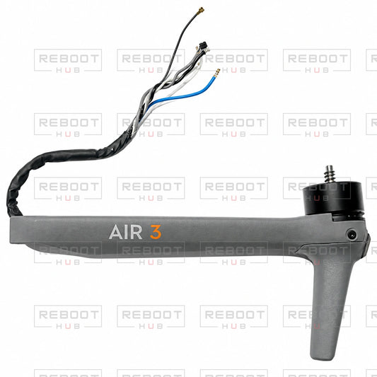 OEM-pulled DJI Air 3 Front Arm Left with Reboot Hub watermark overlay