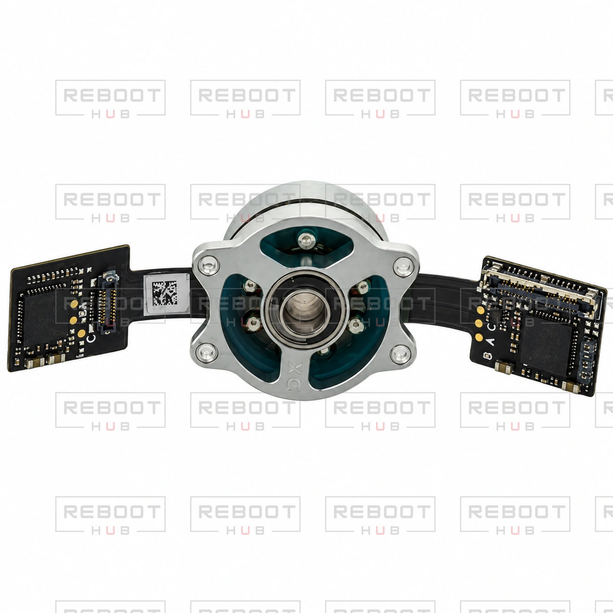 OEM-pulled DJI Air 3 Gimbal Roll Motor on white with Reboot Hub watermark overlay