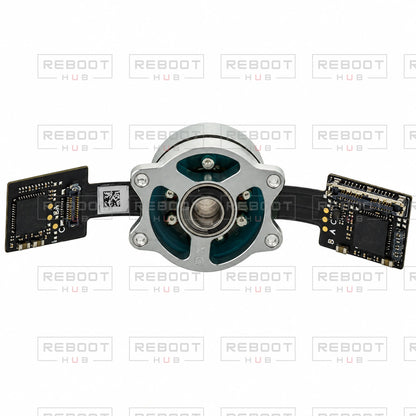 OEM-pulled DJI Air 3 Gimbal Roll Motor on white with Reboot Hub watermark overlay