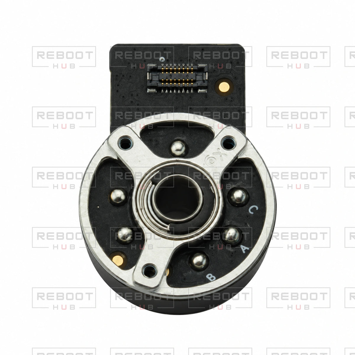 OEM-pulled DJI Air 3 Gimbal Yaw Motor on white with Reboot Hub watermark overlay