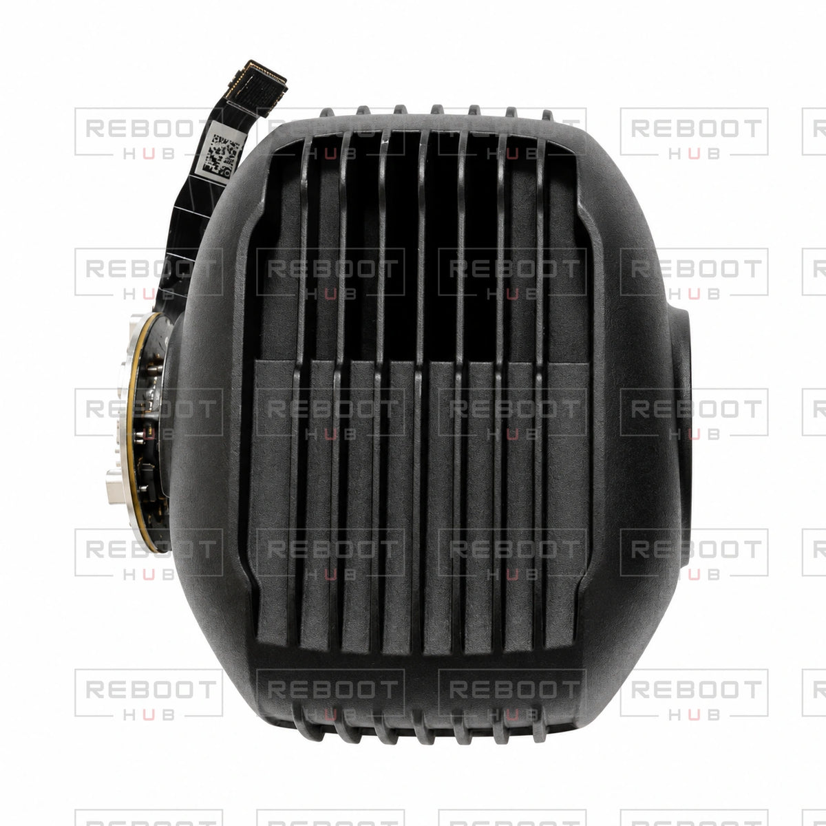 OEM-pulled DJI Air 3S Camera Frame Rear Cover with Pitch Motor on white with Reboot Hub watermark overlay
