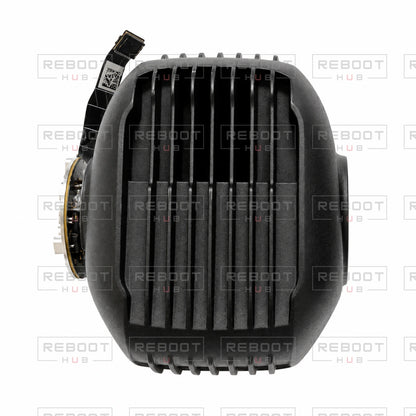 OEM-pulled DJI Air 3S Camera Frame Rear Cover with Pitch Motor on white with Reboot Hub watermark overlay