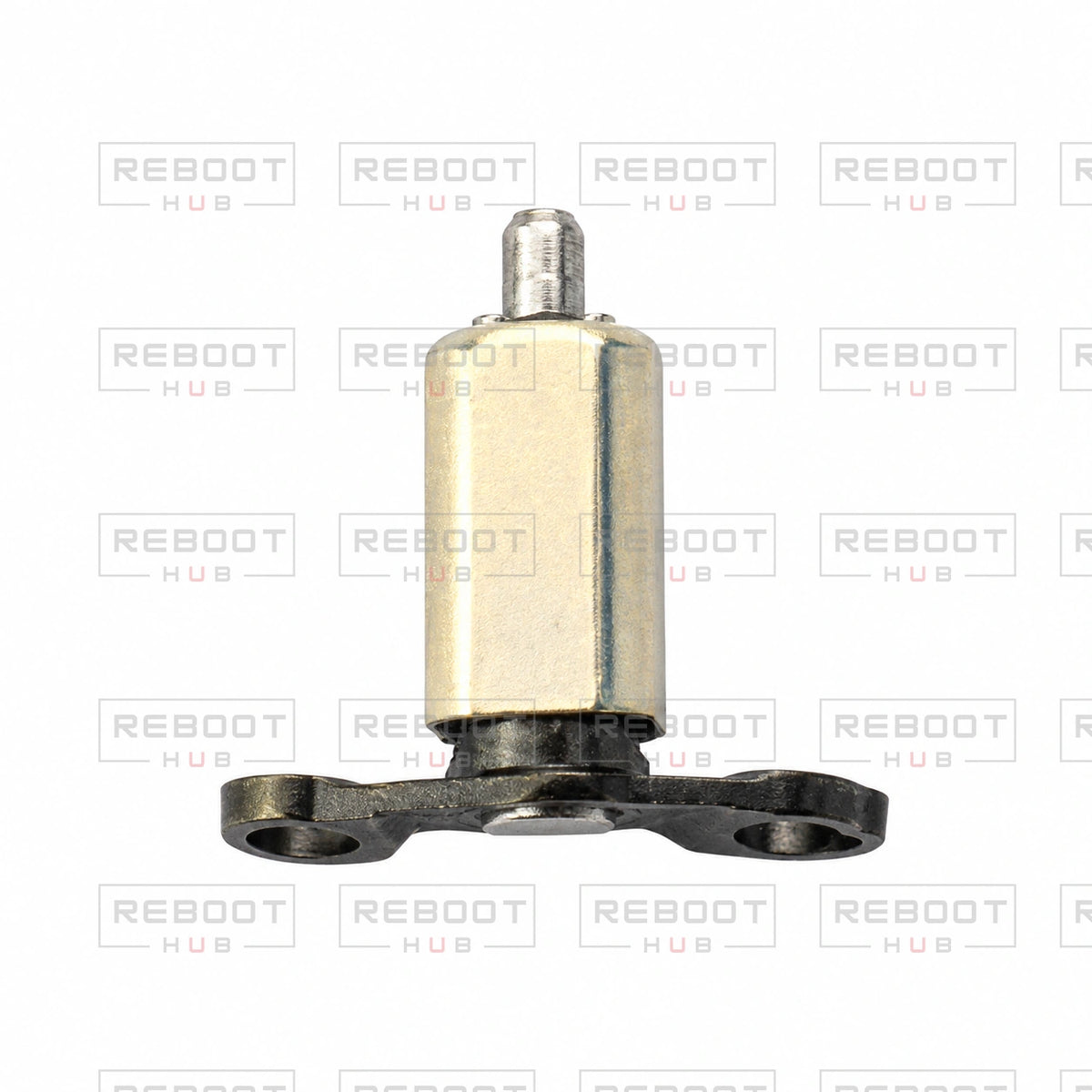 OEM-pulled DJI Air 3S Front Arm Pivot Shaft Left on white with Reboot Hub watermark overlay