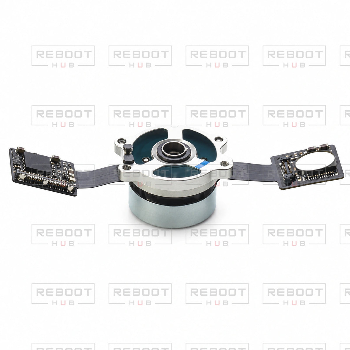 OEM-pulled DJI Air 3S Gimbal Roll Motor on white with Reboot Hub watermark overlay