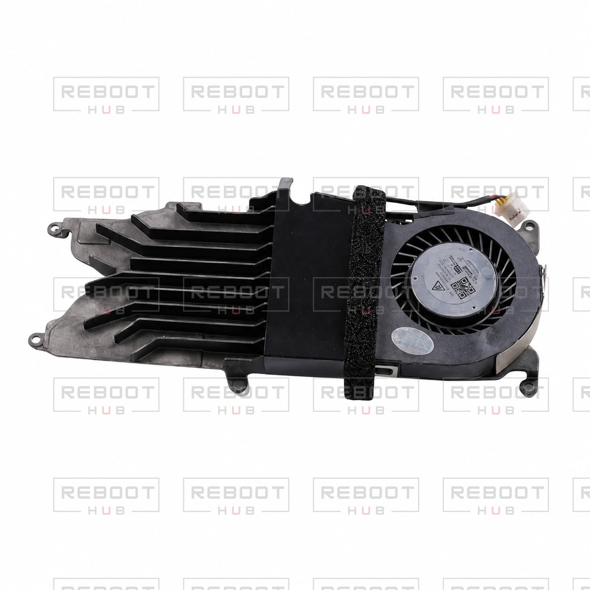 OEM-pulled DJI Air 3S Heat Sink with Fan on white with Reboot Hub watermark overlay