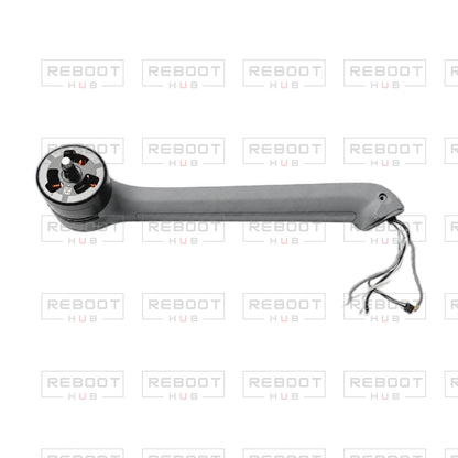 DJI Air 3S Rear Arm Left OEM-pulled motor and wiring view with Reboot Hub watermark
