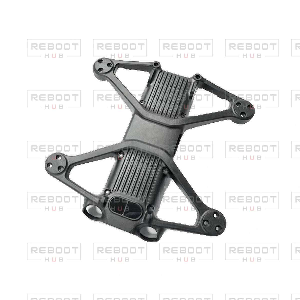 OEM-pulled DJI Avata 2 Bottom Shell on white with Reboot Hub watermark overlay — view 1