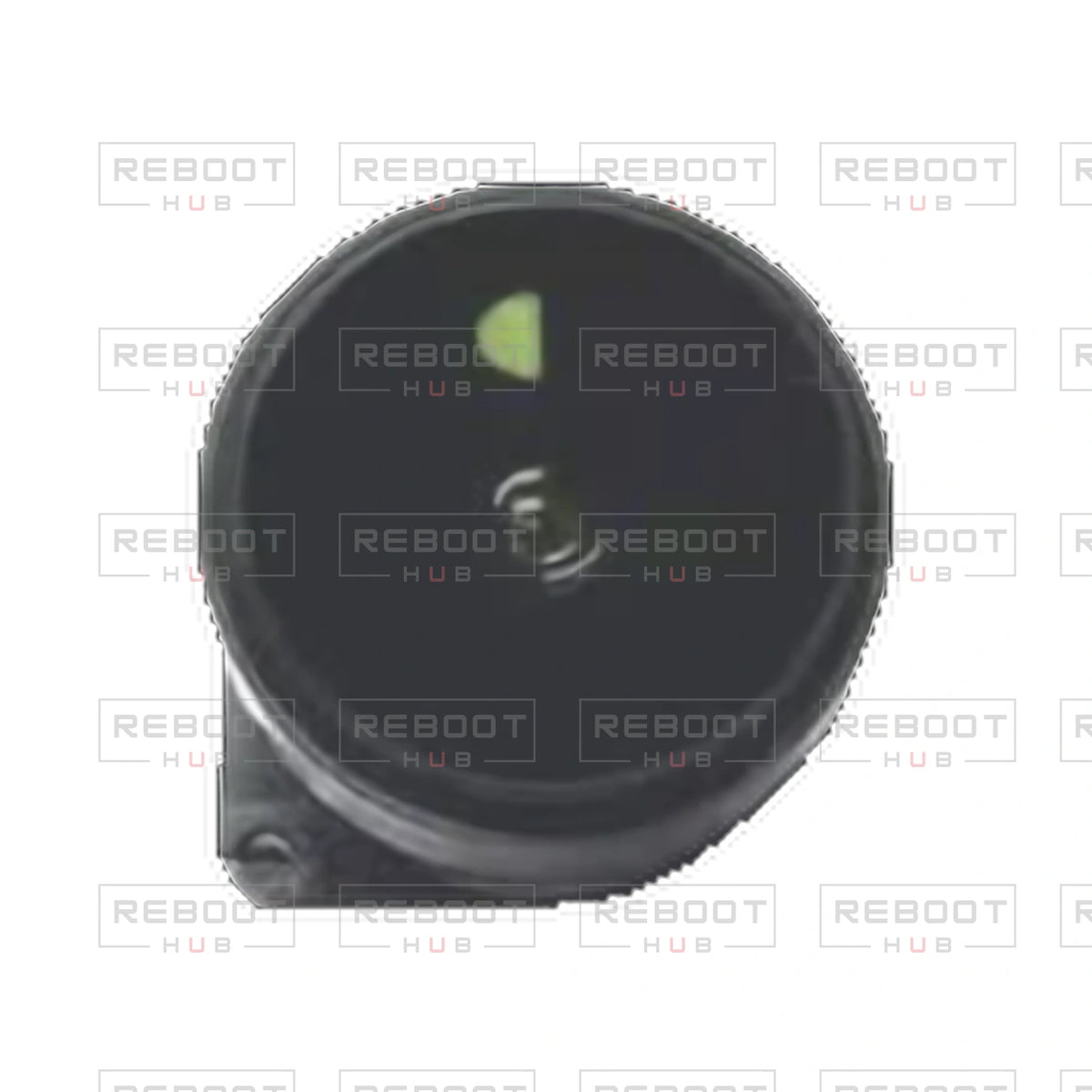 OEM-pulled DJI Avata 2 Camera Lens Module on white with Reboot Hub watermark overlay — view 1