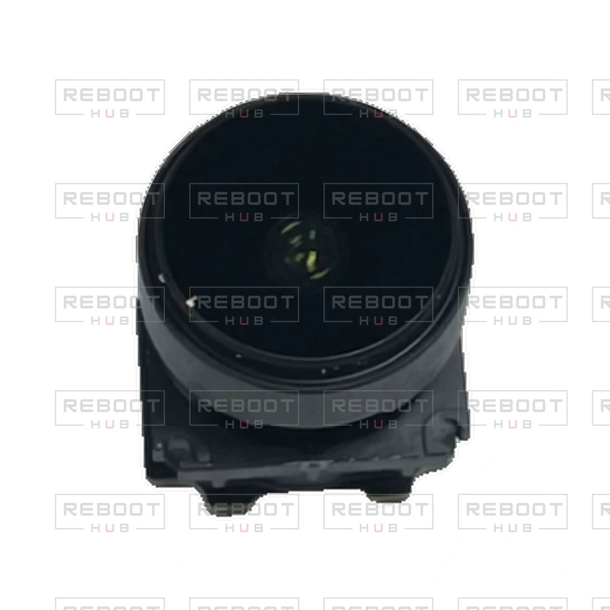 OEM-pulled DJI Avata 2 Camera Lens Module on white with Reboot Hub watermark overlay — view 2