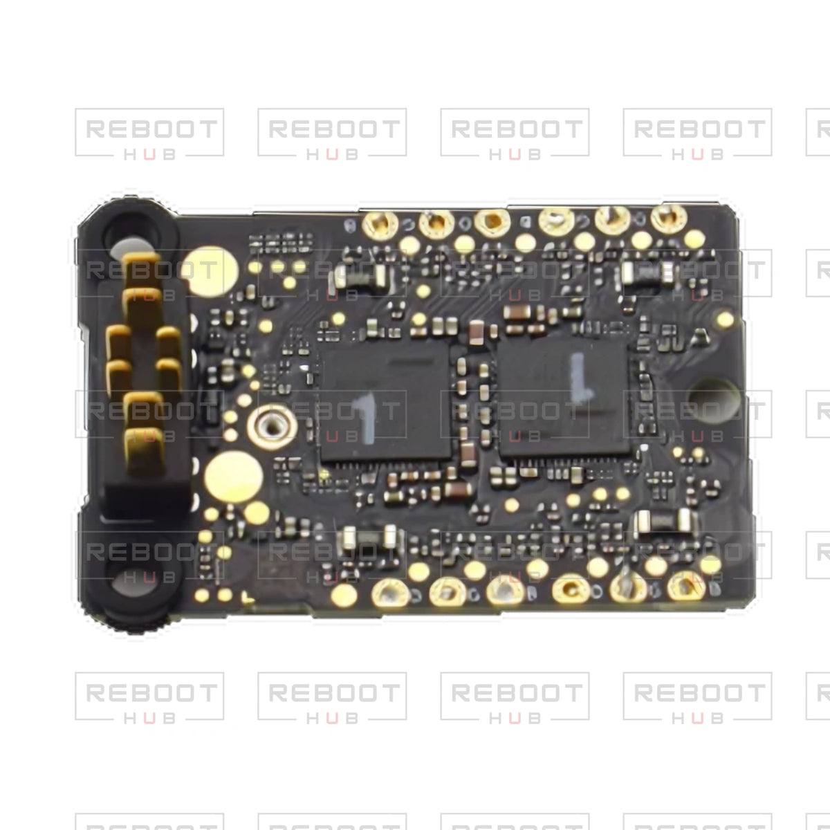OEM-pulled DJI Avata 2 ESC Board on white with Reboot Hub watermark overlay — view 6