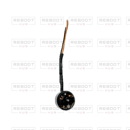 OEM-pulled DJI Avata 2 Front Motor Left on white with Reboot Hub watermark overlay — view 1