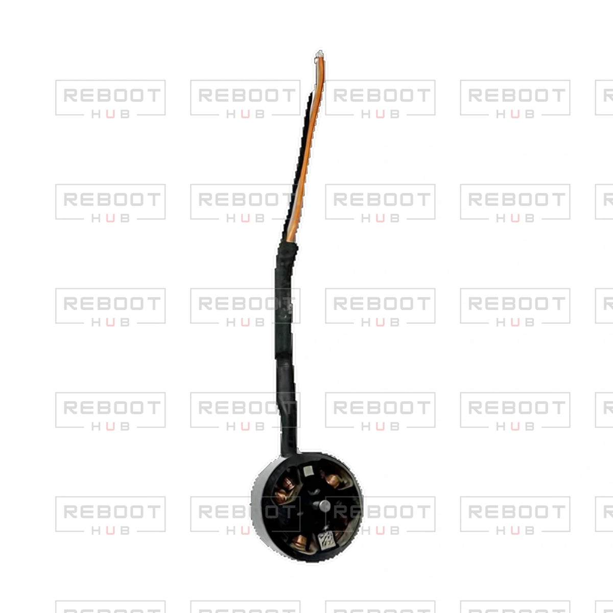 Avata 2 Front Motor Left OEM-pulled part detail view on white with Reboot Hub watermark overlay