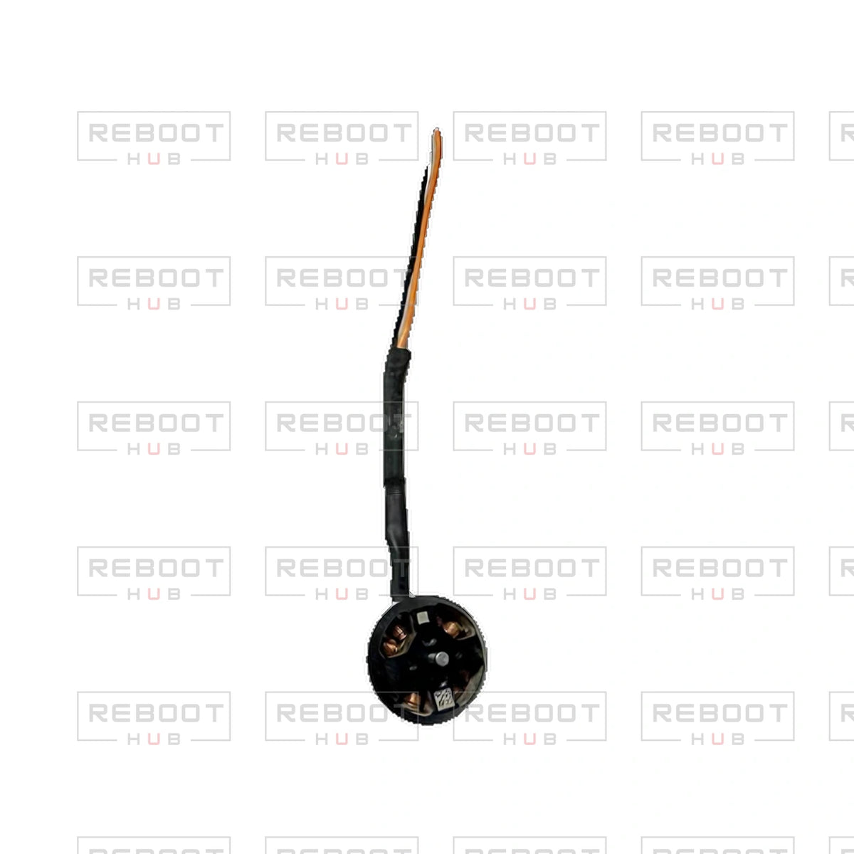 OEM-pulled DJI Avata 2 Front Motor Right on white with Reboot Hub watermark overlay — view 1