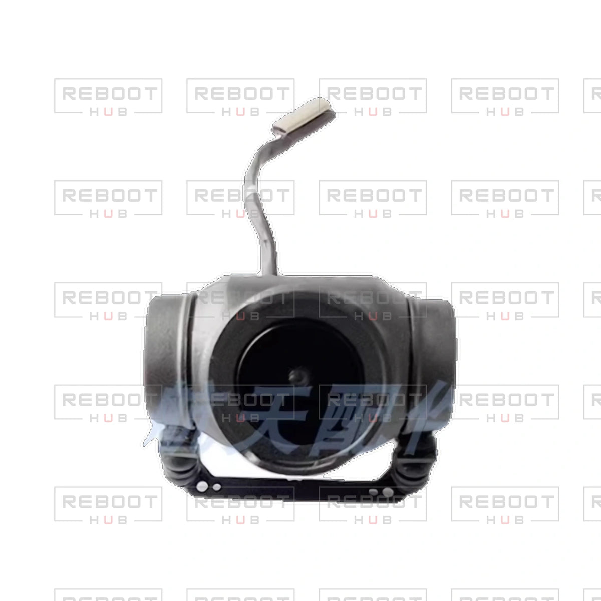OEM-pulled DJI Avata 2 Gimbal Assembly on white with Reboot Hub watermark overlay — view 2