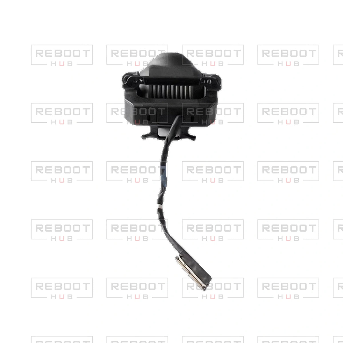 OEM-pulled DJI Avata 2 Gimbal Assembly on white with Reboot Hub watermark overlay — view 5
